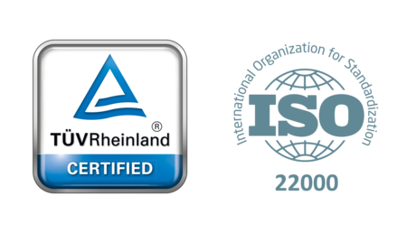 Сертифицирано по TÜV Rheinland и ISO 22000