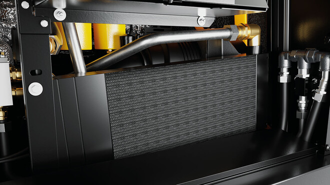 Монтиран допълнителен охладител за сгъстен въздух в M59.