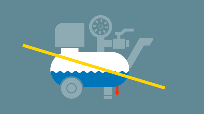 Отделящият се кондензат при i.Comp 3 се изпарява с помощта на нова технология.