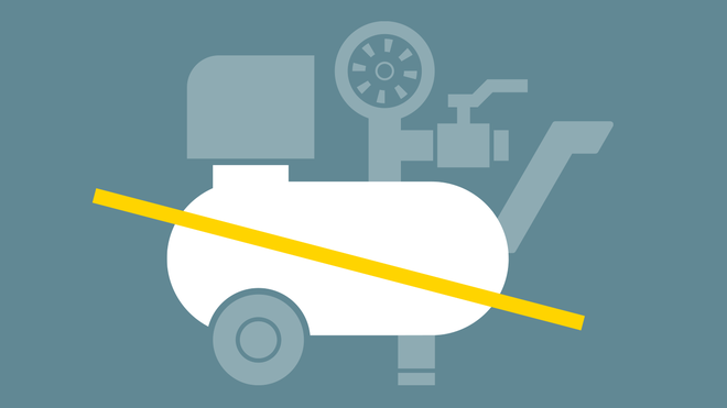 i.Comp 3 не се нуждае от въздушни резервоари.